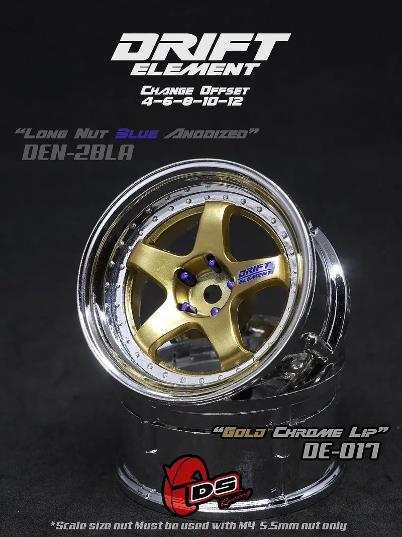 Jantes réglables Drift Elements Or/Chrome/visserie Chrome