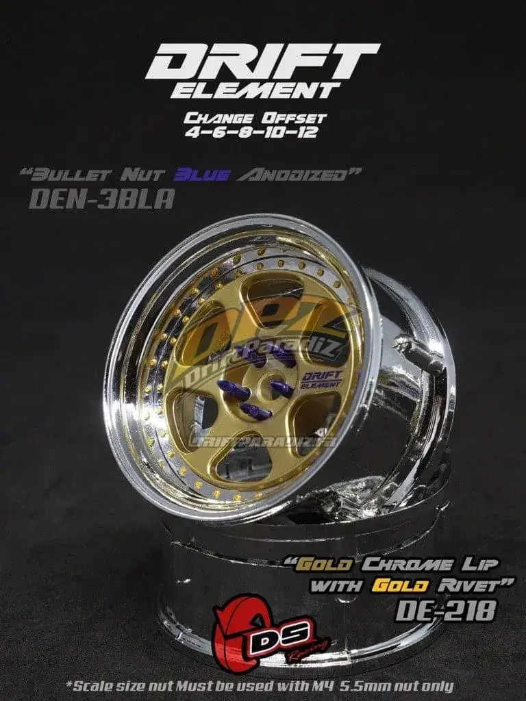 Jantes réglables Drift Elements Or/Chrome/visserie Or