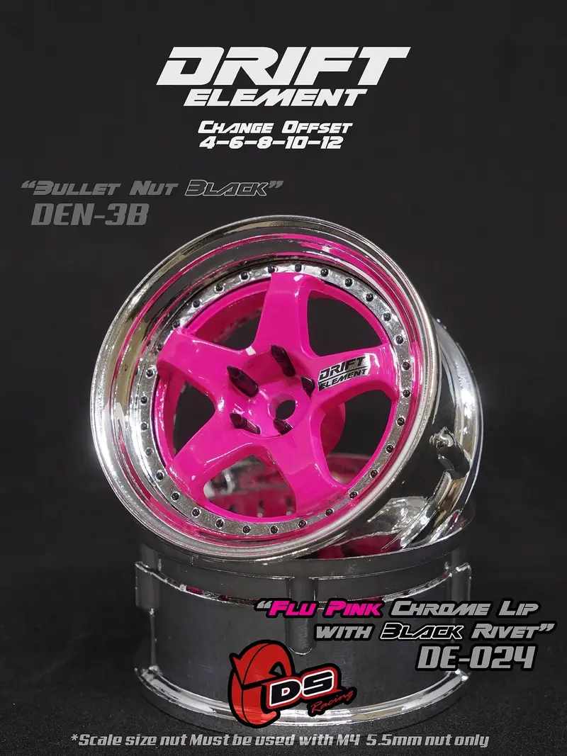 Jantes réglables Drift Elements Rose/Chrome/noir