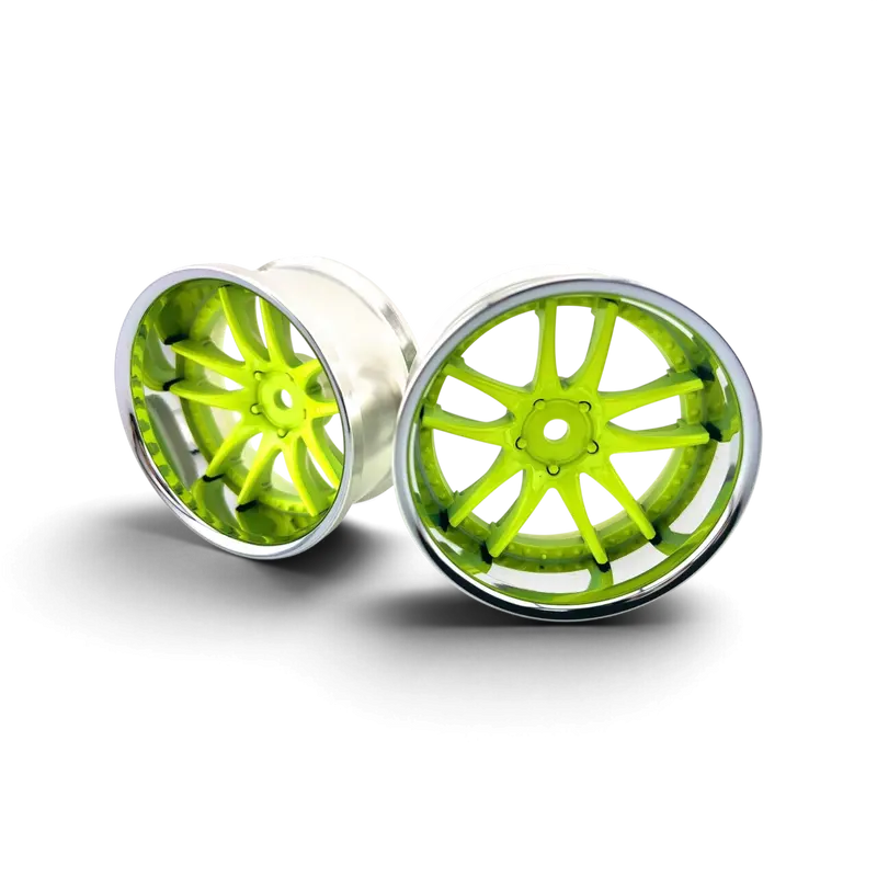 Jantes WORK EMOTION CR3P OFFSET 6 Chrome et jaune Neon