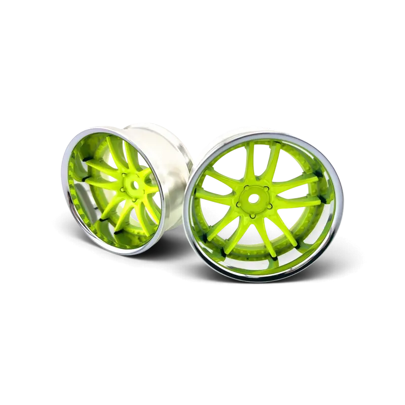 Jantes WORK EMOTION CR3P OFFSET 8 Chrome et jaune Neon