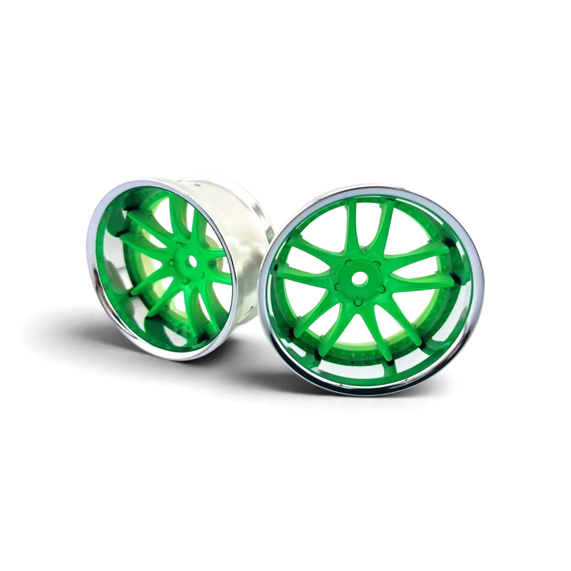 Jantes WORK EMOTION CR3P OFFSET 8 Chrome et vert Neon