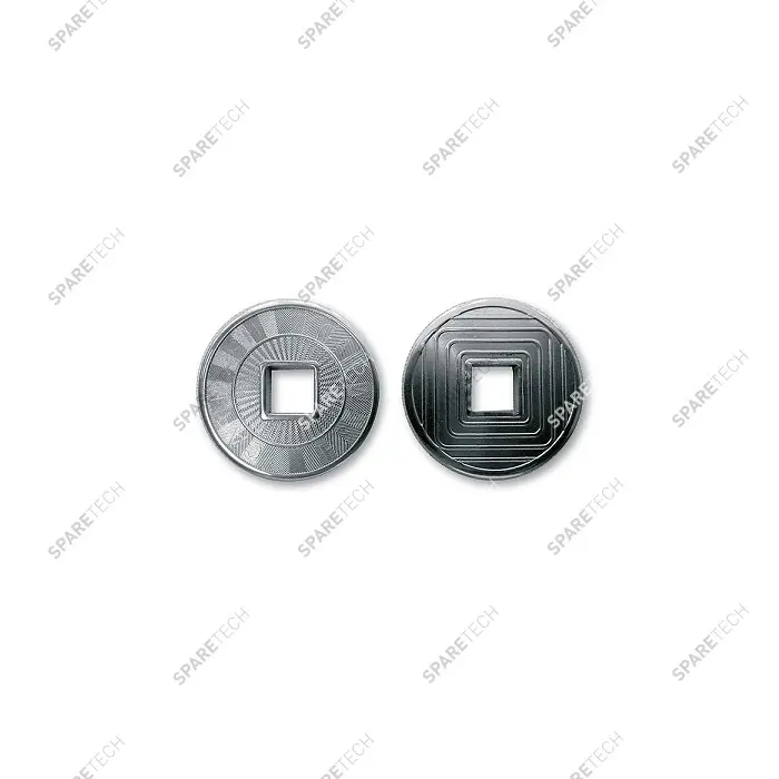 Jeton inox à trou carré Ø21x1.9mm — Lot de 100