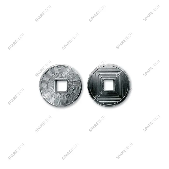 Jeton inox à trou carré Ø23x1.9mm — Lot de 100