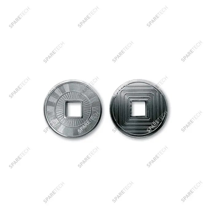 Jeton inox à trou carré Ø25x1.9mm — Lot de 100