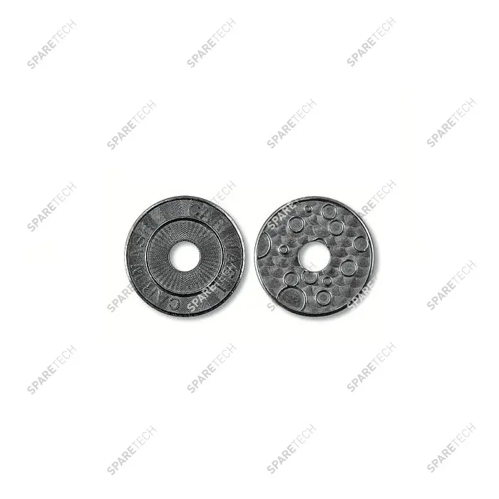 Jeton inox troué Ø22x1.85mm — trou Ø6mm — Lot de 100