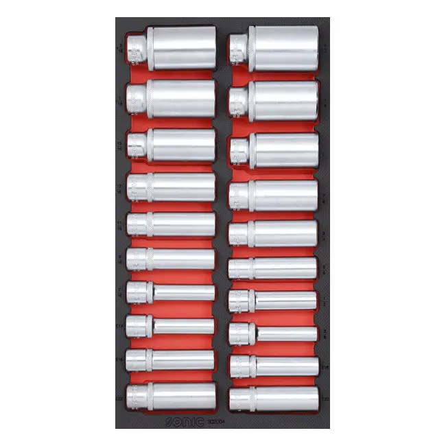 Jeu de douilles profondes Sonic Drive 1/2" US Sizes