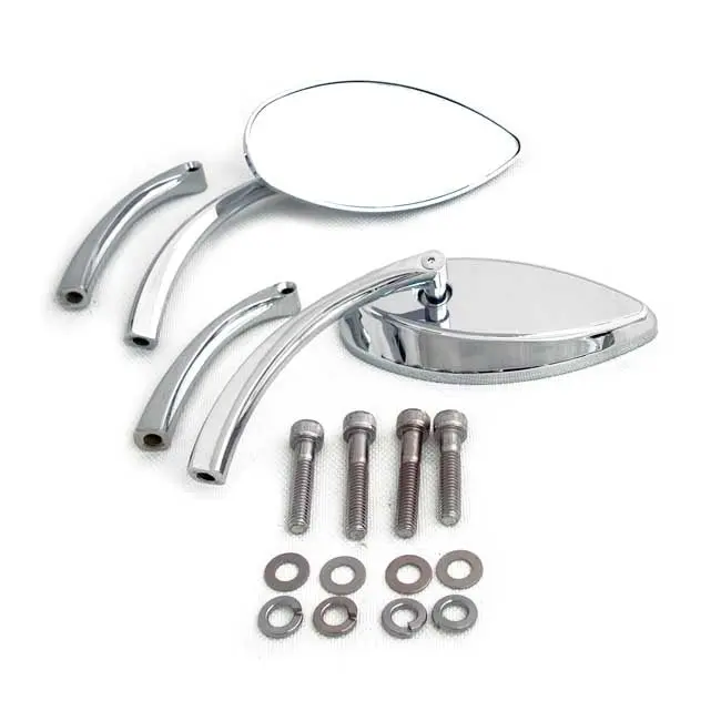 Jeu de rétroviseurs moto Deepcut chromés incurvés