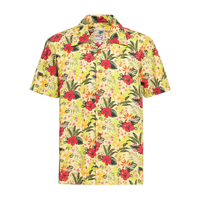 King Kerosin AOP Tropical Hawaiian Style Shirt Blazing Yello