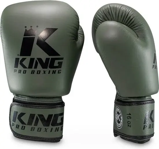 King Pro Boxing BGVL-3 Military 14 oz Bokshandschoenen - Nieuw Outlet