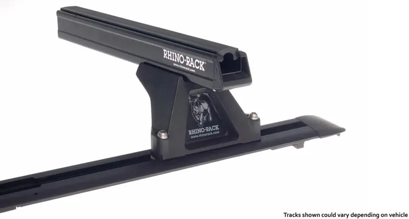 Kit 2 barres de toit noire 1250mm Heavy Duty RLTF Trackmount Mitsubishi L200 ML/MN 2006-2015 - RHINO-RACK