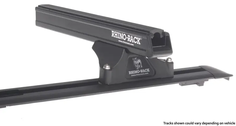 Kit 2 barres de toit noire 1375mm Heavy Duty RLTP Trackmount Land Rover Discovery 3 & 4 2005-2017 - RHINO-RACK