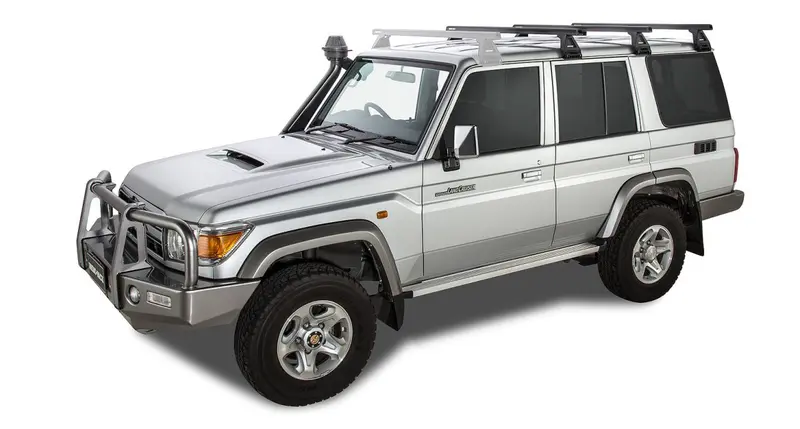 Kit 3 barres de toit noire Heavy Duty 1500mm avec pieds RL150 Toyota Land Cruiser série 76 2007+ - RHINO-RACK