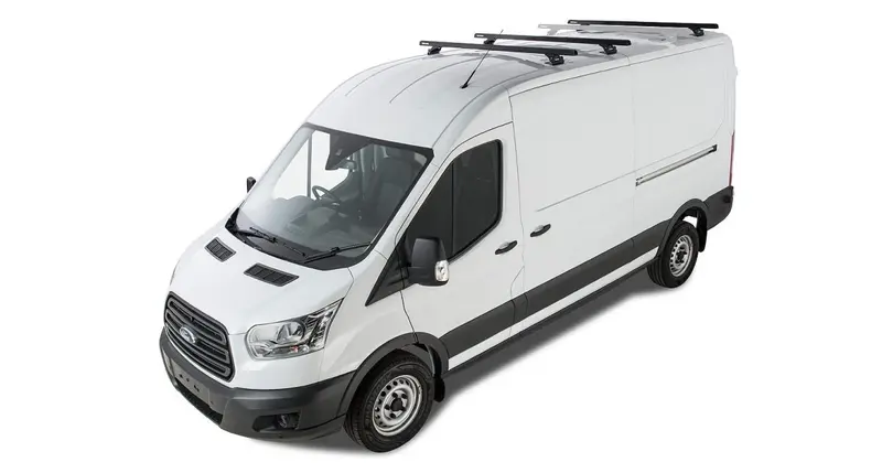 Kit 3 barres de toit noire Heavy Duty 1800mm avec pieds RLTP Ford Transit 2014+ - RHINO-RACK