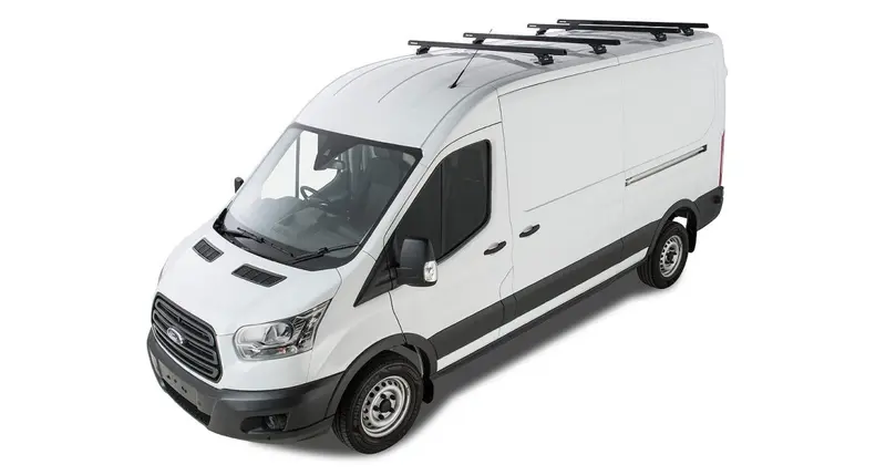 Kit 4 barres de toit noire Heavy Duty 1800mm avce pieds RLTP Ford Transit 2014+ - RHINO-RACK