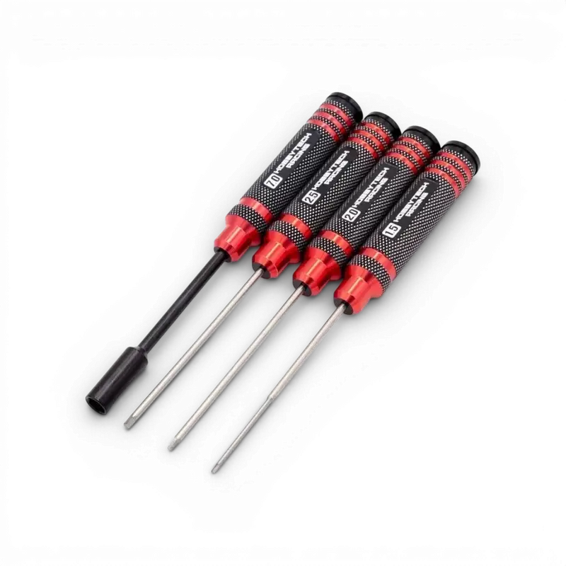 KIT DE 4 TOURNEVIS ROUGE ET NOIR 1.5 / 2 / 2.5 ET DOUILLE 7MM