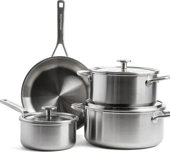 KitchenAid Multi-Ply Kookpannen Set 4-delig RVS - Nieuw Outlet