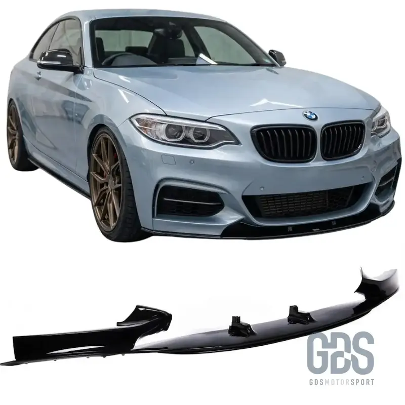 Lame Avant Look M235 Noir Brillant pour Pare-choc Pack M BMW Série 2 F22 F23