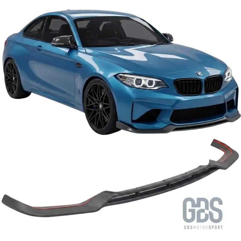 Lame Avant M Performance Noir Mat pour Pare-choc Look M2 BMW Série 2 F22 F23 F87