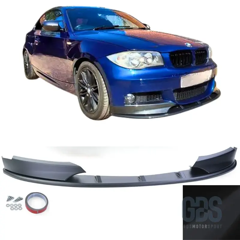 Lame Avant M Performance Noir Mat pour Pare-choc Pack M Phase 2 — BMW Série 1 E82 E88 E87 E81