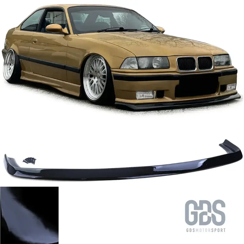 Lame Avant Style Fatlip Noir Brillant pour Pare-Choc Look M3 BMW E36