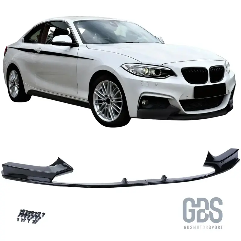 Lame Avant Style Performance Deux Parties Noir Brillant pour Pare-choc Pack M BMW Série 2 F22 F23