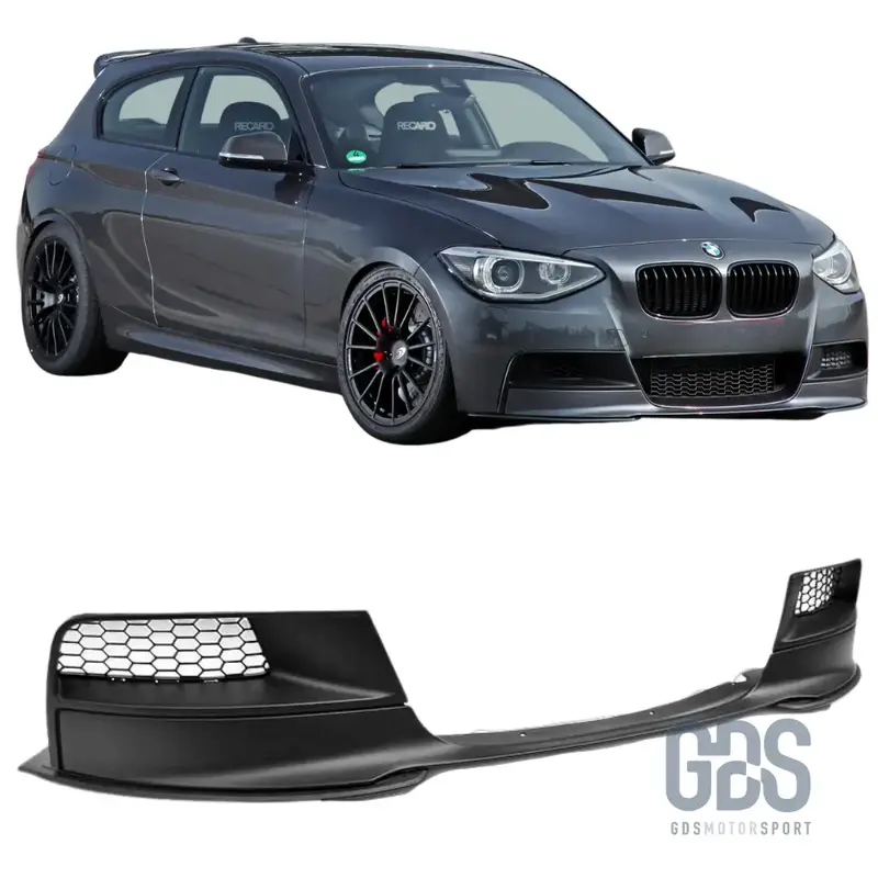 Lame M Performance EVO pour Pare-choc Avant Pack M BMW Série 1 F20 F21 Phase 1 Noir Mat