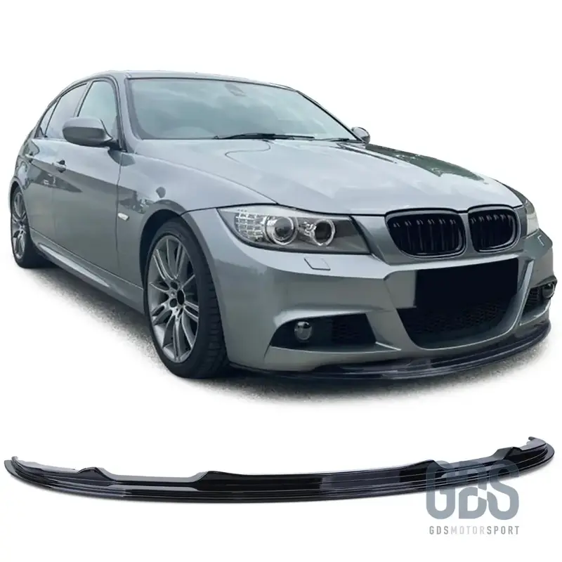 Lame M Performance Pare-Choc Avant BMW Série 3 E90/E91 Pack M Phase 2 LCI Noir Brillant