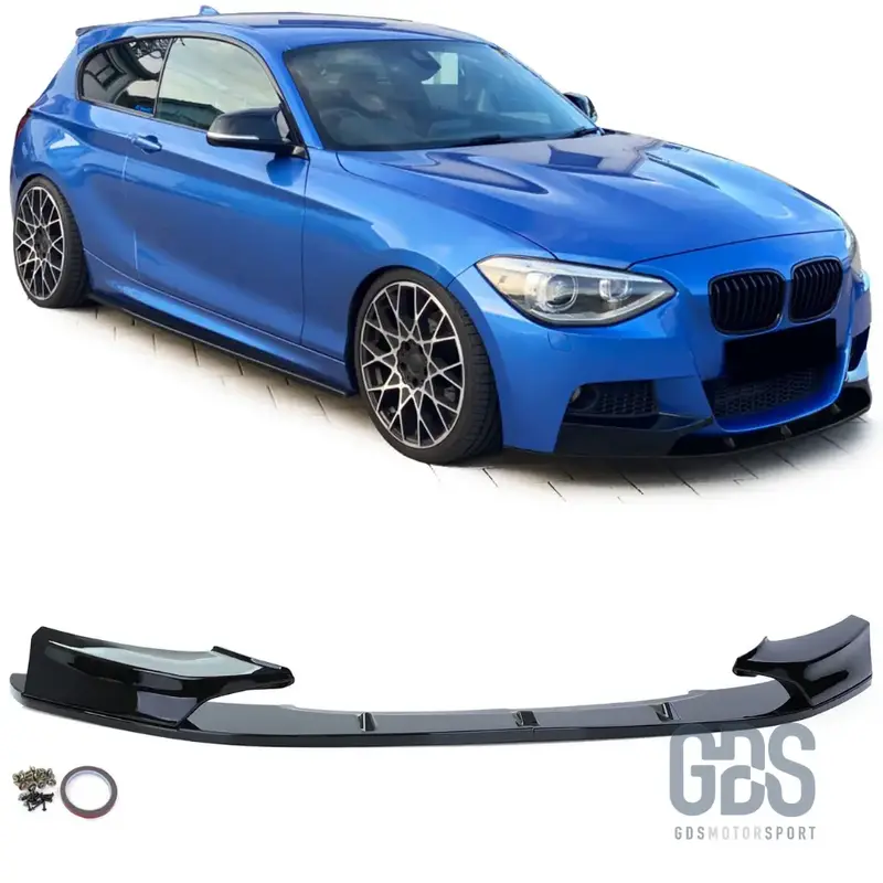Lame M Performance pour Pare-choc Avant Pack M BMW Série 1 F20 F21 Phase 1 Noir Brillant