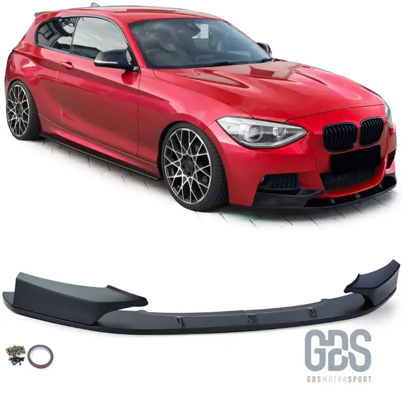 Lame M Performance pour Pare-choc Avant Pack M BMW Série 1 F20 F21 Phase 1 Noir Mat