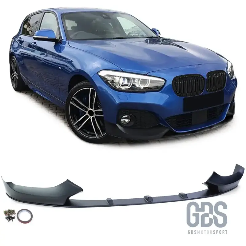 Lame M Performance pour Pare-choc Avant Pack M BMW Série 1 F20 F21 Phase 2 LCI Noir Mat