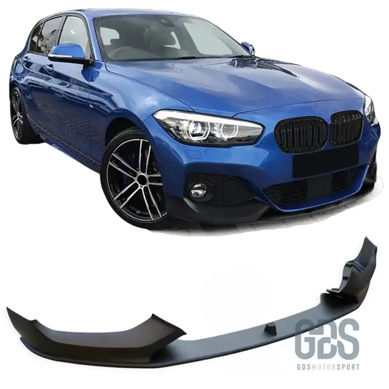 Lame M Performance V1 pour Pare-choc Avant Pack M BMW Série 1 F20 F21 Phase 2 LCI Noir Mat