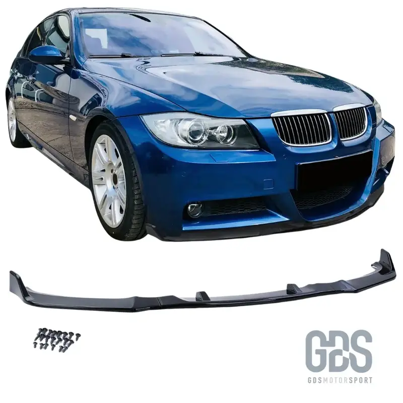 Lame M Sport Pare-Choc Avant BMW Série 3 E90/E91 Pack M Phase 1 Noir Brillant