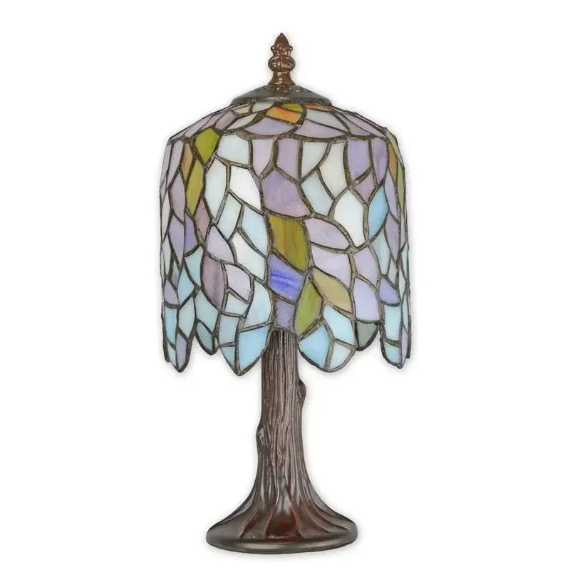 Lampe de table style Tiffany Fleurs en verre teinté - Nouveau Outlet
