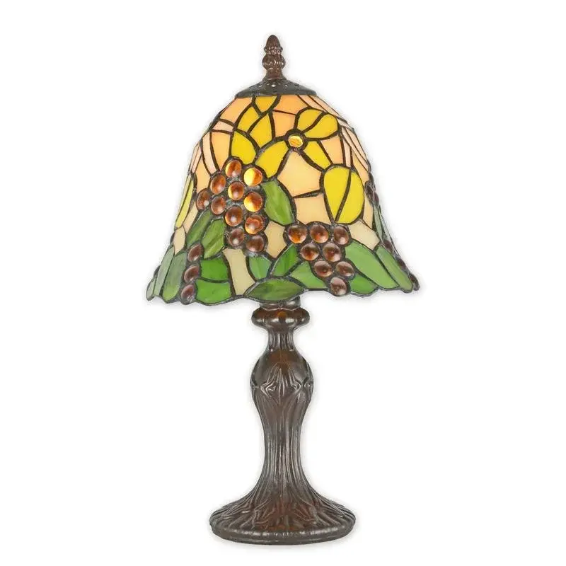 Lampe de table Tiffany Raisin Tournesol Modèle Horloge Jaune Vert - Nouvelle Boutique