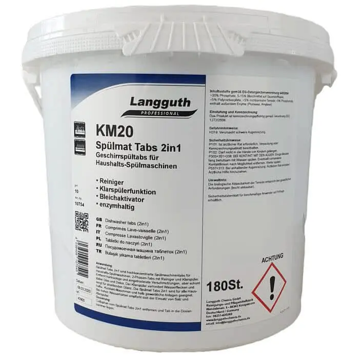 Langguth KM20 Tablettes lave-vaisselle 2en1 180 pcs