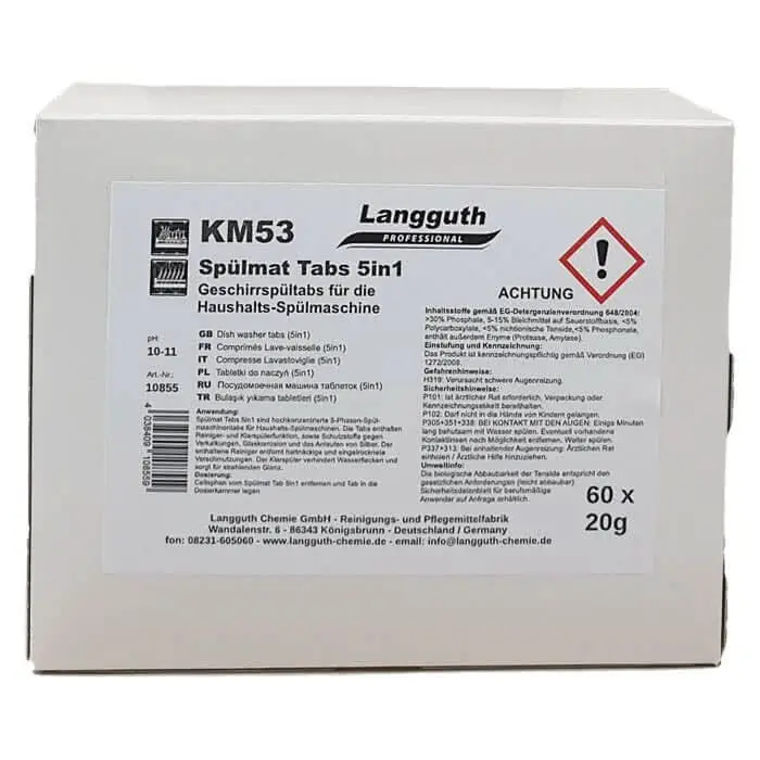 Langguth KM53 Tablettes lave-vaisselle 5en1 60 pcs
