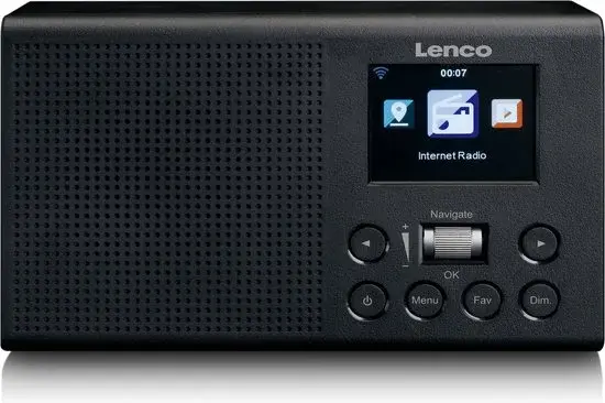 Lenco DIR-60BK Internet Radio App-bediening - Retour Zwart