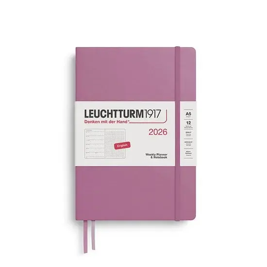 Leuchtturm Agenda 2026 Pointillé Dusty Rose 15x21cm - Neuf Outlet