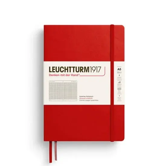 Leuchtturm1917 A5 Carnet à Carreaux Cerise - Neuf Outlet