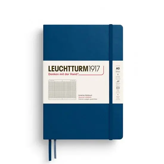 Leuchtturm1917 Cahier A5 Quadrillé Indigo - Nouvelle démarque