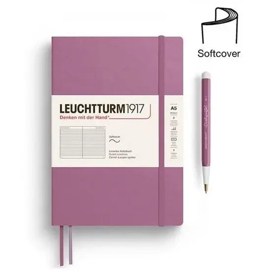 Leuchtturm1917 Cahier A5 souple ligné Rose poudré - Nouvelle Collection Outlet