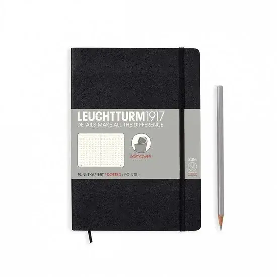 Leuchtturm1917 Carnet Medium Softcover À points Noir - Nouveau Outlet
