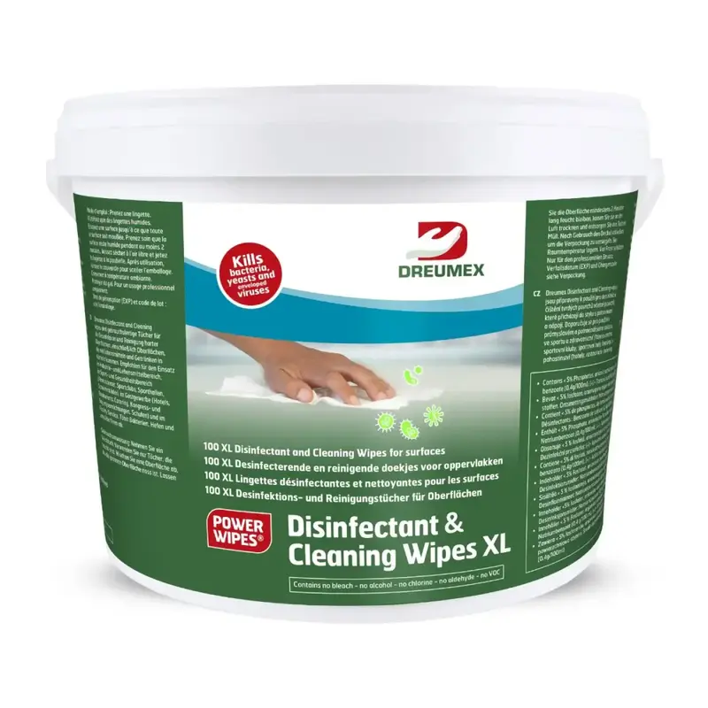 Lingettes désinfectantes et nettoyantes DREUMEX XL Lingettes de nettoyage et désinfection 100 lingettes