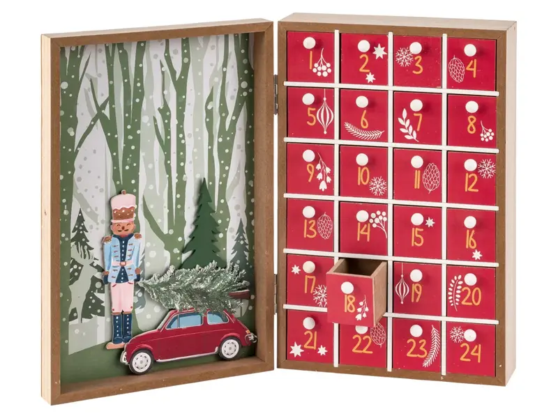 LIVARNO home Calendrier de l'Avent en bois 24 tiroirs - Neuf Outlet