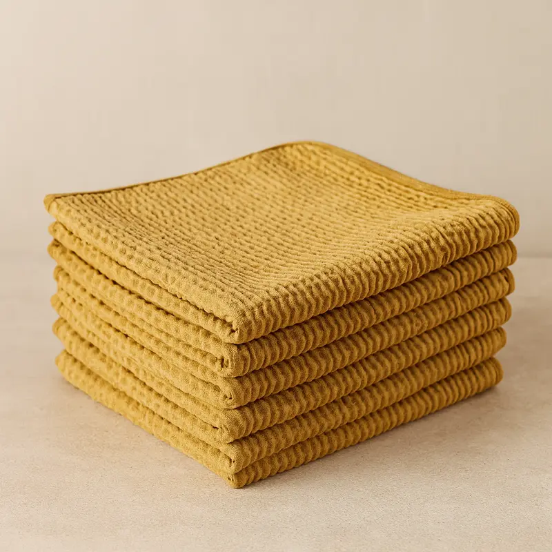 Lot de 5 microfibres texturées Olympic Wave Gold – Chiffons nettoyage haute performance