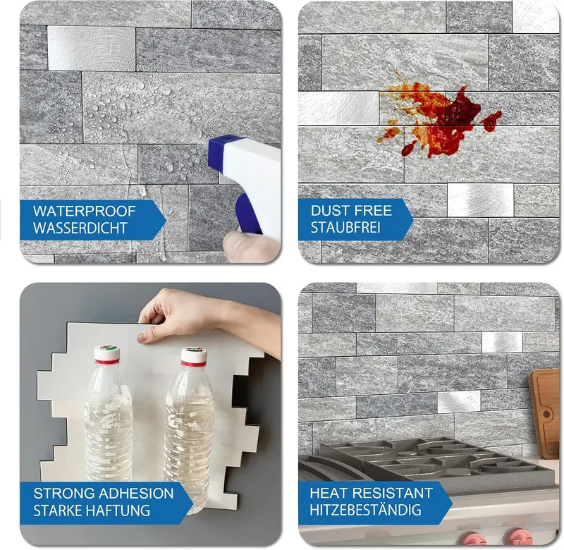 M MOFIT Zelfklevende 3D-Muurtegel Baksteenmotief Marmer - Nieuw
