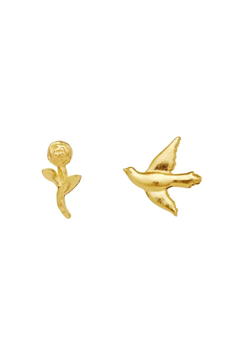 Maanesten Mskiti Boucles d'oreilles asymétriques plaquées or - Nouvelle collection outlet