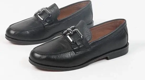 Manfield | Mocassins en cuir à chaîne carrée | Femme | 37
