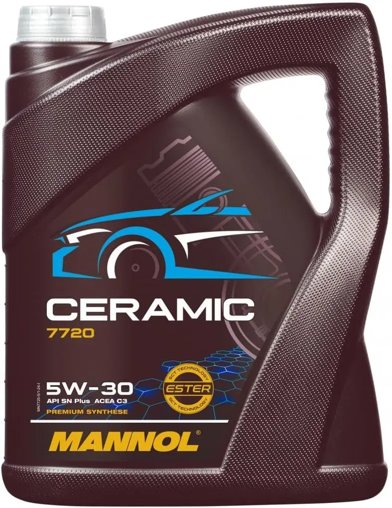 MANNOL Huile moteur Ceramic 5W-30 ACEA C2 ACEA C3 API SN Plus 5 L Compatible avec VW Golf 7 3/5 portes 5G1, BQ1, BE1, BE2 Golf 4 3/5 portes 1J1 Golf 5 3/5 portes 1K1 Golf 6 3/5 portes 5K1, BMW